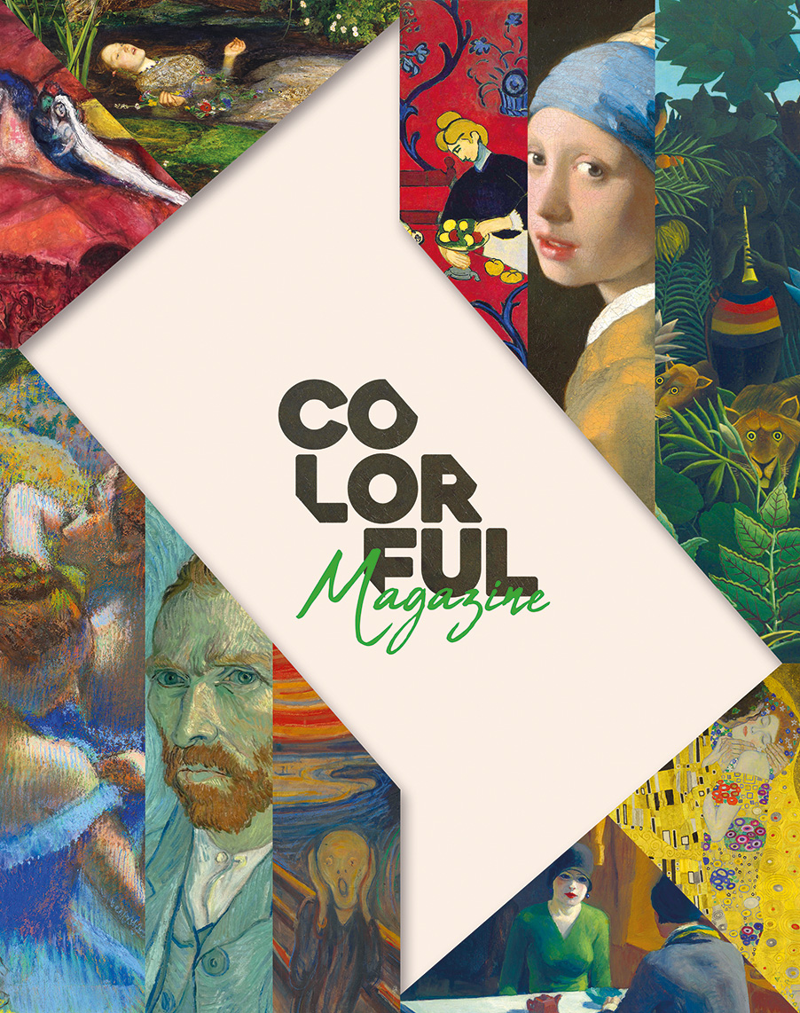 Colorful Magazine logo surrounded by leaves